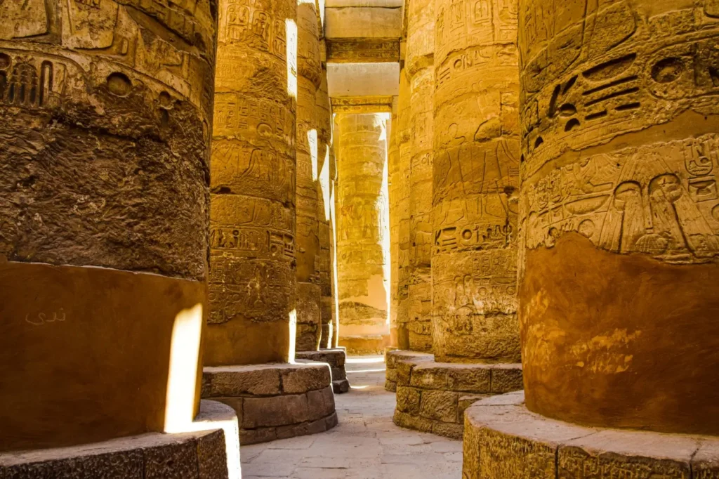 Light changing on the columns at Karnak Temple Complex in Luxor
